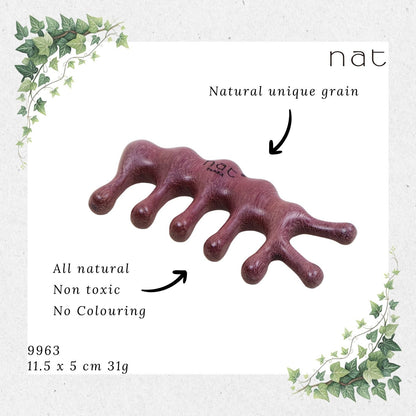 NAT Natural Purpleheart Wood Wooden Massage Anti-Static Fish Bone Gua Sha Comb [9963]