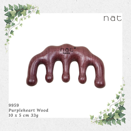 NAT Natural Purpleheart Hardwood Wooden Anti-Static Wood Comb [9959]