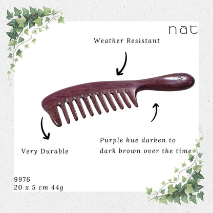 NAT Natural Purpleheart Wood Comb [9976]