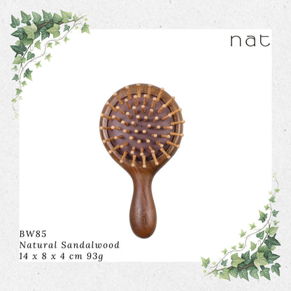 NAT Natural Portable Gold Sandalwood Hair Brush [BW85]