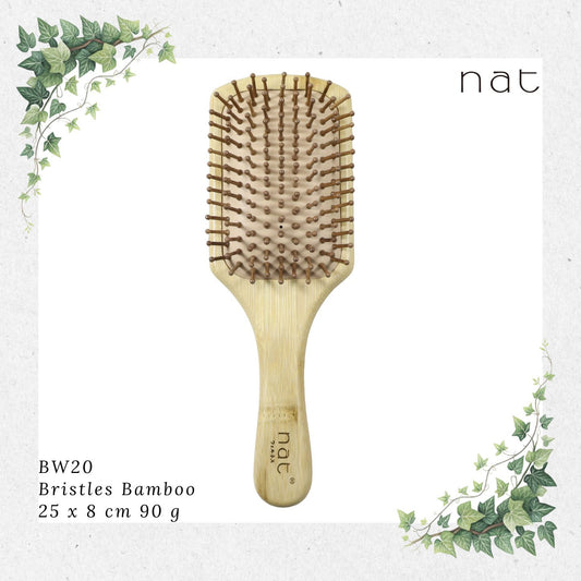 NAT High Quality & Natural Anti Static Bamboo Hair Brush with Rubber Air Cushion [BW20]