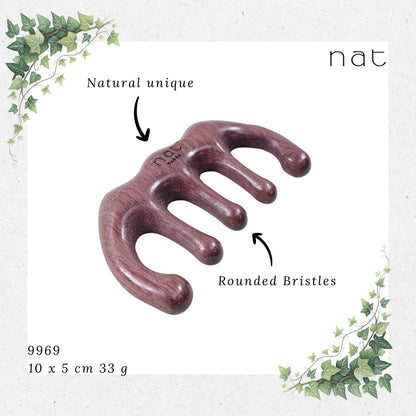 NAT Natural Purpleheart Wood Wooden Massage Anti-Static Gua Sha Comb [9969]