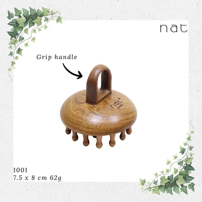 NAT Natural Ebony Wood and Bamboo Massage Anti-Static Gua Sha Comb [1001]