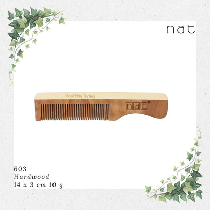 NAT Natural High Quality Light & Portable Anti-Static Wooden Comb [603]