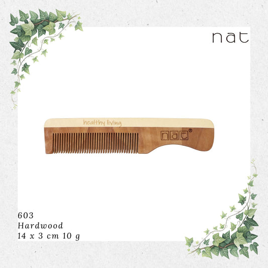 NAT Natural High Quality Light & Portable Anti-Static Wooden Comb [603]