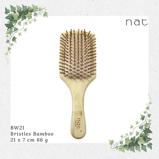 NAT High Quality & Natural Anti Static Bamboo Hair Brush with Rubber Air Cushion [BW21]