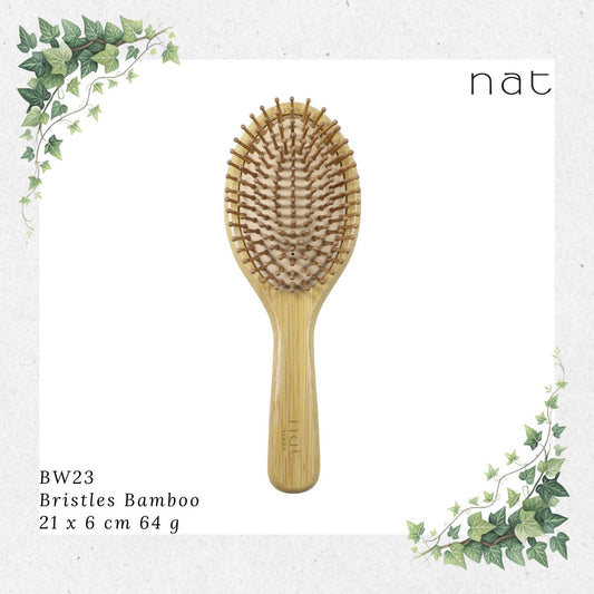 NAT High Quality & Natural Anti Static Bamboo Hair Brush with Rubber Air Cushion [BW23]