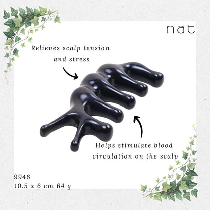NAT Natural Rare African Blackwood Dalbergia Wood Wooden Massage Anti-Static Gua Sha Comb [9946]