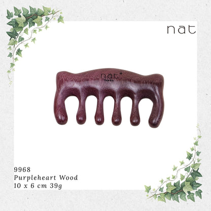 NAT Natural Purpleheart Wood Wooden Massage Anti-Static Gua Sha Comb [9968]