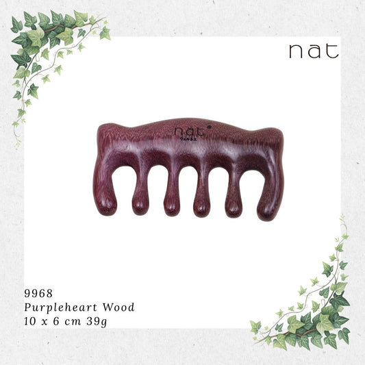 NAT Natural Purpleheart Wood Wooden Massage Anti-Static Gua Sha Comb [9968]
