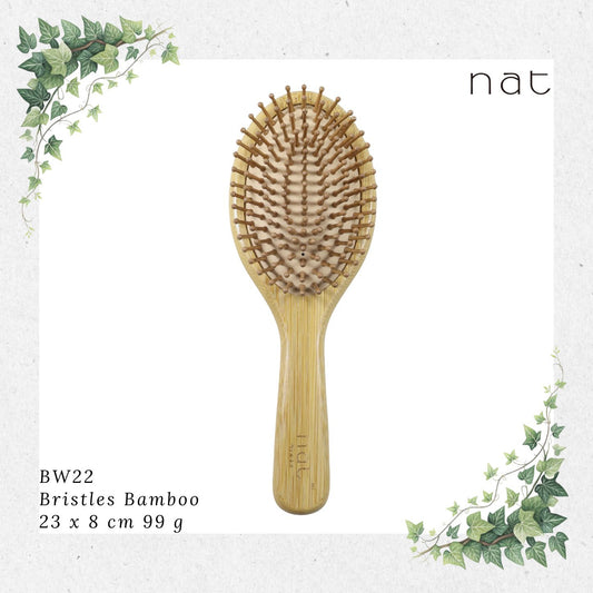 NAT High Quality & Natural Anti Static Bamboo Hair Brush with Rubber Air Cushion [BW22]