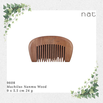 NAT Natural Small Machilus Nanmu Anti Static Wooden Comb [9608]