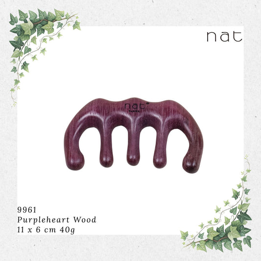 NAT Natural Purpleheart Wood Wooden Massage Anti-Static Gua Sha Comb [9961]