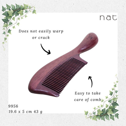 NAT Natural Purpleheart Hardwood Wooden Anti-Static Wood Comb [9956]