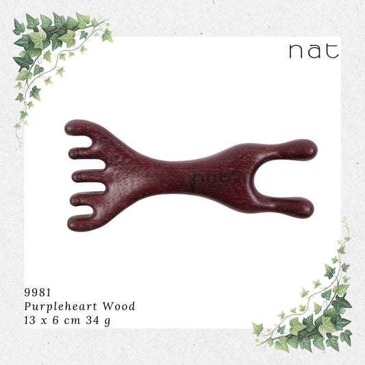 NAT Natural Purpleheart Wood Wooden Massage Anti-Static Gua Sha Comb [9981]
