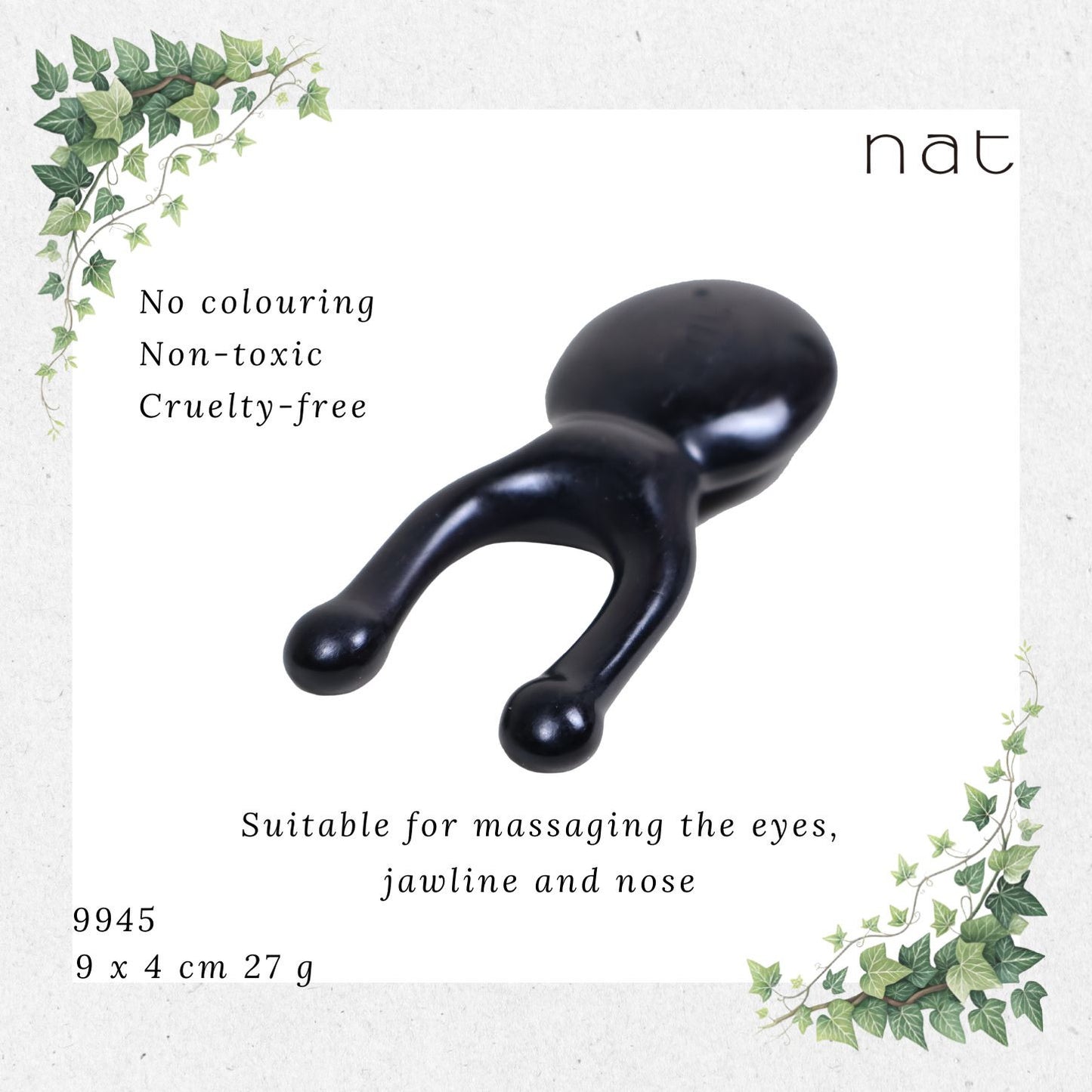 NAT Natural Precious African Blackwood Dalbergia Wood Wooden Massage Anti-Static Eye & Nose Gua Sha [9945]