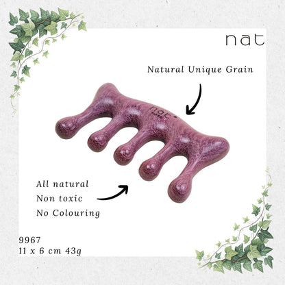 NAT Natural Purpleheart Wood Wooden Massage Anti-Static Gua Sha Comb [9967]