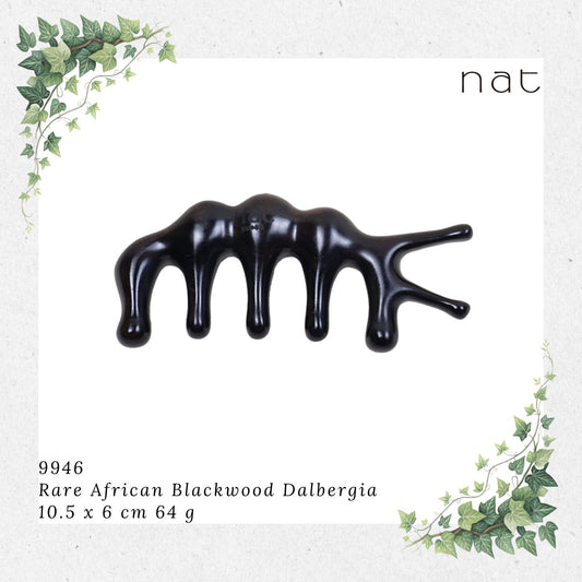 NAT Natural Rare African Blackwood Dalbergia Wood Wooden Massage Anti-Static Gua Sha Comb [9946]