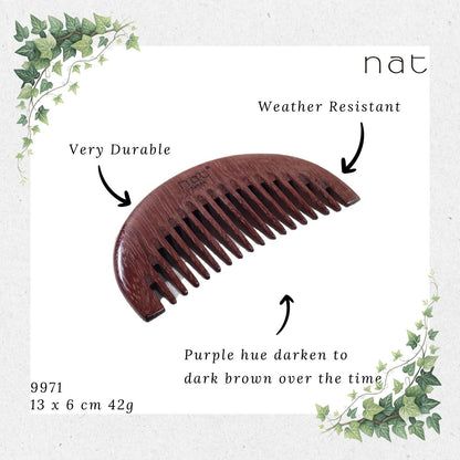 NAT Natural Purpleheart Wood Comb [9971]