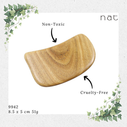 NAT Natural Gold Sandalwood Wood Wooden Massage Anti-Static Slab Design Gua Sha [9942]