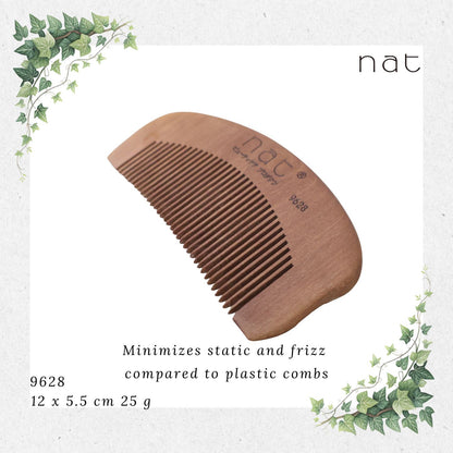 NAT Natural Machilus Nanmu Anti Static Wooden Comb [9628]