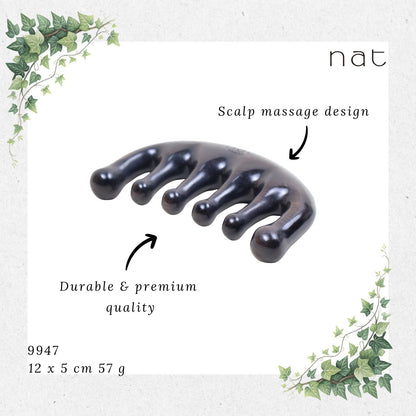 NAT Natural Rare African Blackwood Dalbergia Wood Wooden Massage Anti-Static Gua Sha Comb [9947]