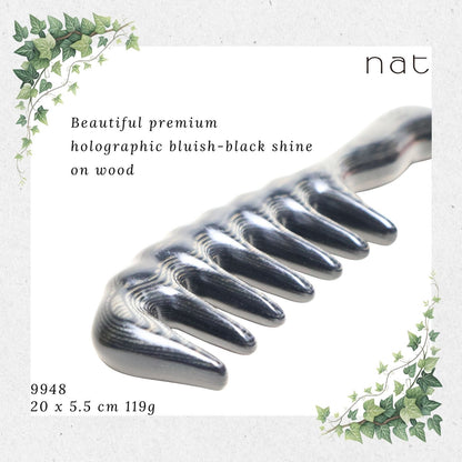 NAT PREMIUM Natural Mongolian Blue Sandalwood Wide Tooth Anti-Static Massaging Comb [9948]