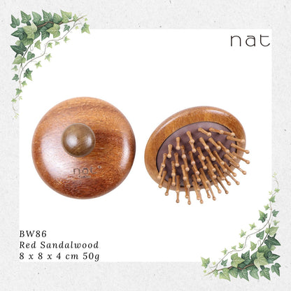NAT Natural Wooden Red Sandalwood Scalp Hair Brush [BW86]