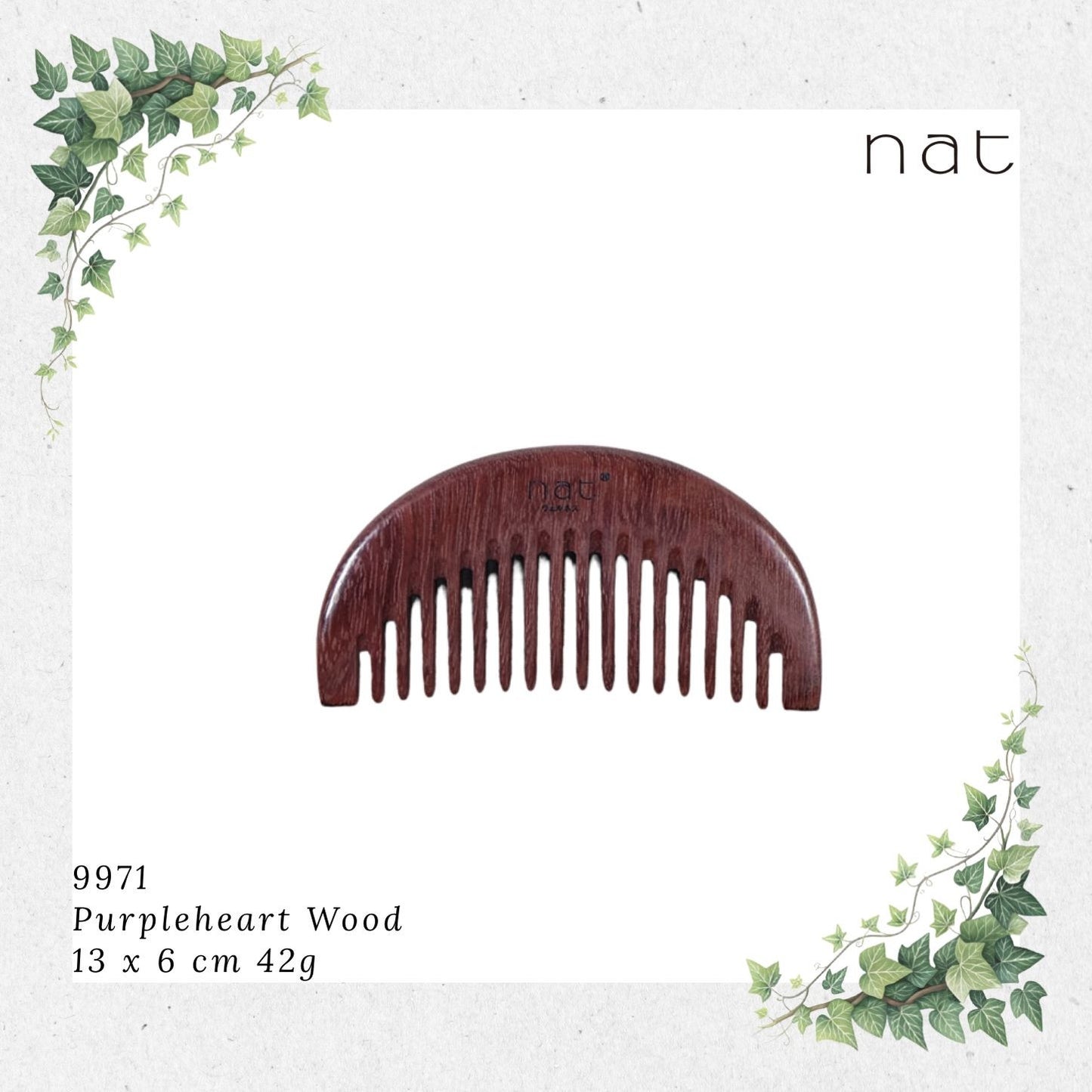NAT Natural Purpleheart Wood Comb [9971]