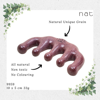 NAT Natural Purpleheart Hardwood Wooden Anti-Static Wood Comb [9959]