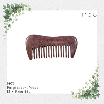 NAT Natural Purpleheart Wood Comb [9973]