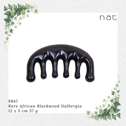 NAT Natural Rare African Blackwood Dalbergia Wood Wooden Massage Anti-Static Gua Sha Comb [9947]