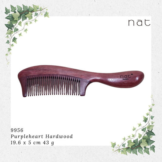NAT Natural Purpleheart Hardwood Wooden Anti-Static Wood Comb [9956]