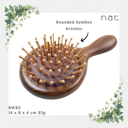 NAT Natural Portable Gold Sandalwood Hair Brush [BW85]