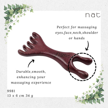 NAT Natural Purpleheart Wood Wooden Massage Anti-Static Gua Sha Comb [9981]