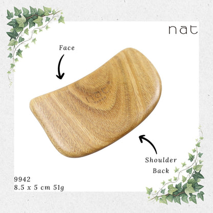 NAT Natural Gold Sandalwood Wood Wooden Massage Anti-Static Slab Design Gua Sha [9942]