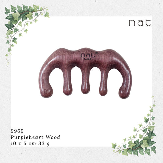 NAT Natural Purpleheart Wood Wooden Massage Anti-Static Gua Sha Comb [9969]