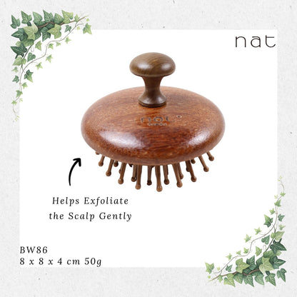 NAT Natural Wooden Red Sandalwood Scalp Hair Brush [BW86]